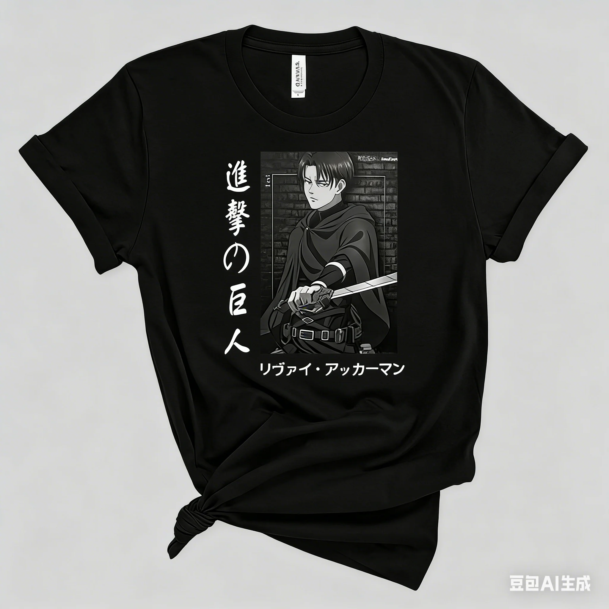 camiseta-attack-on-titan-com-estampa-de-levi-ackerman-casual-gola-redonda-manga-curta-anime-japones-streetwear-harajuku-top-macio-e-confortavel