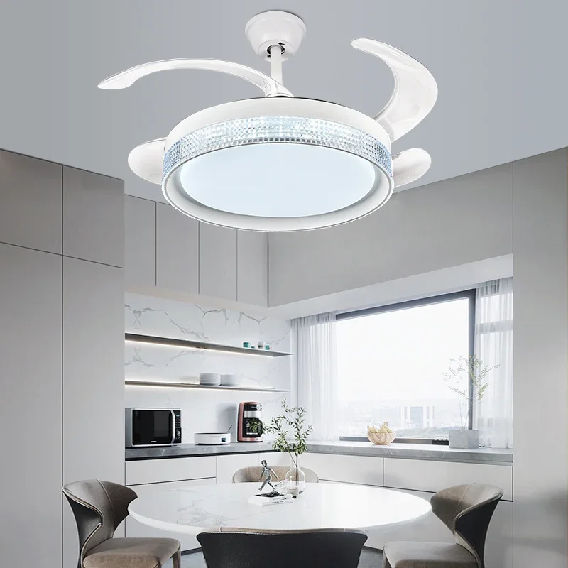 42/48inch Multiple design colors available high-quality wholesale price invisible chandelier LED ceiling fan with light