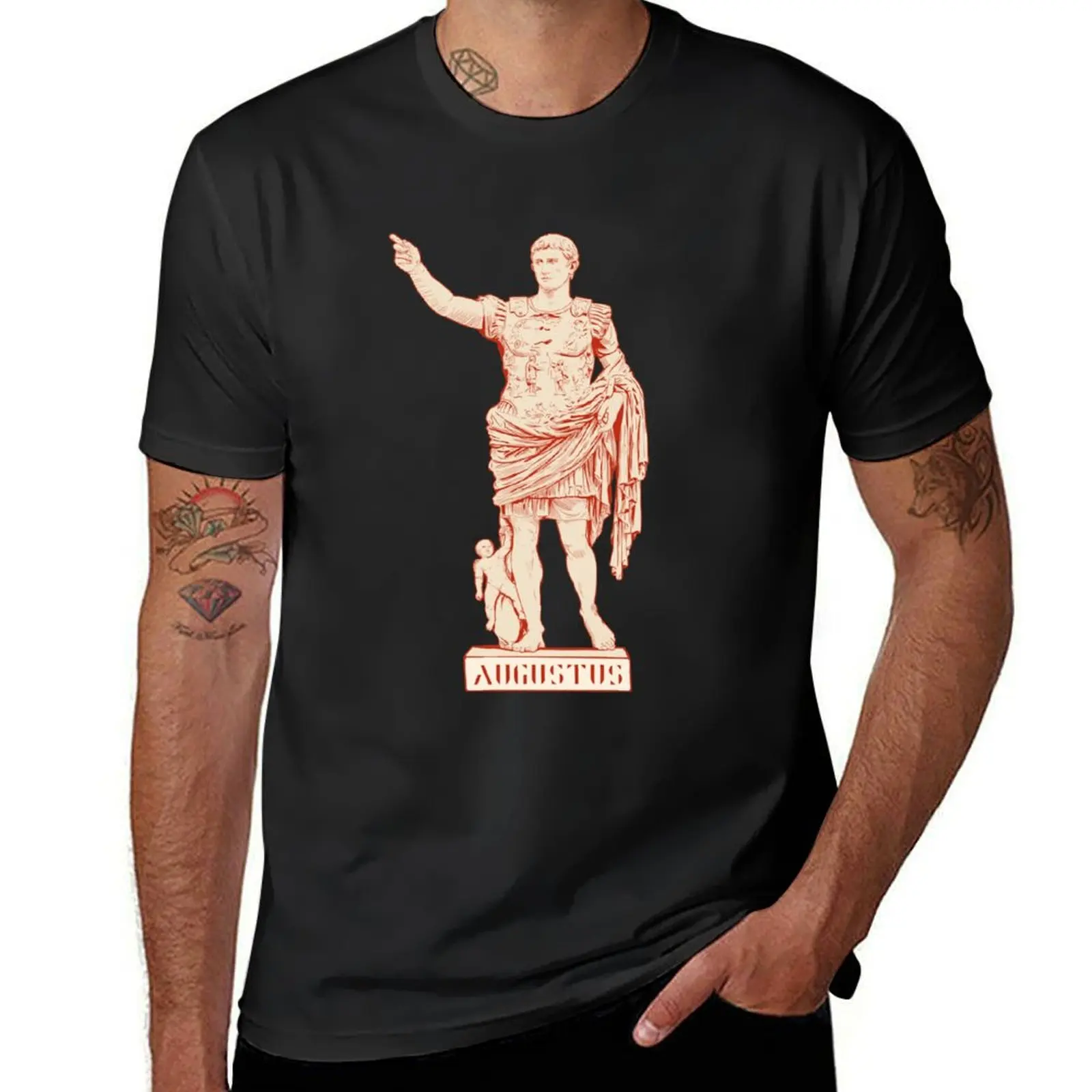 Augustus’s statue T-Shirt tees graphics summer top vintage t shirts for men pack