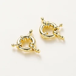 4pcs 14K/18K Gold Plated Brass Spring Clasps Hooks for Bracelet Clavicle Necklace Connectors for DIY Jewelry Making Supplies