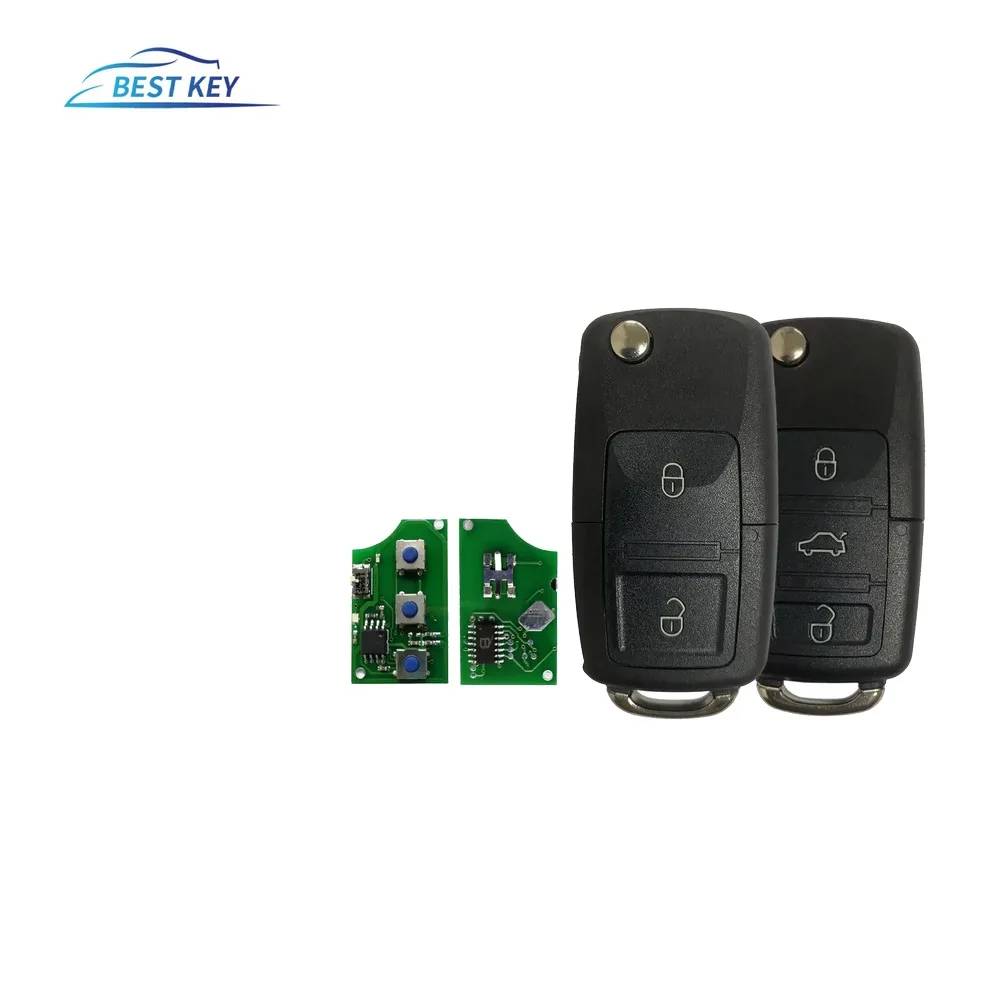 BEST KEY 2/3Button Flip Remote Key 434MHz ID48 Chip For VW For SEAT Altea Ibiza Leon Toledo T5 FOB 1J0959753AG 1M0959753E