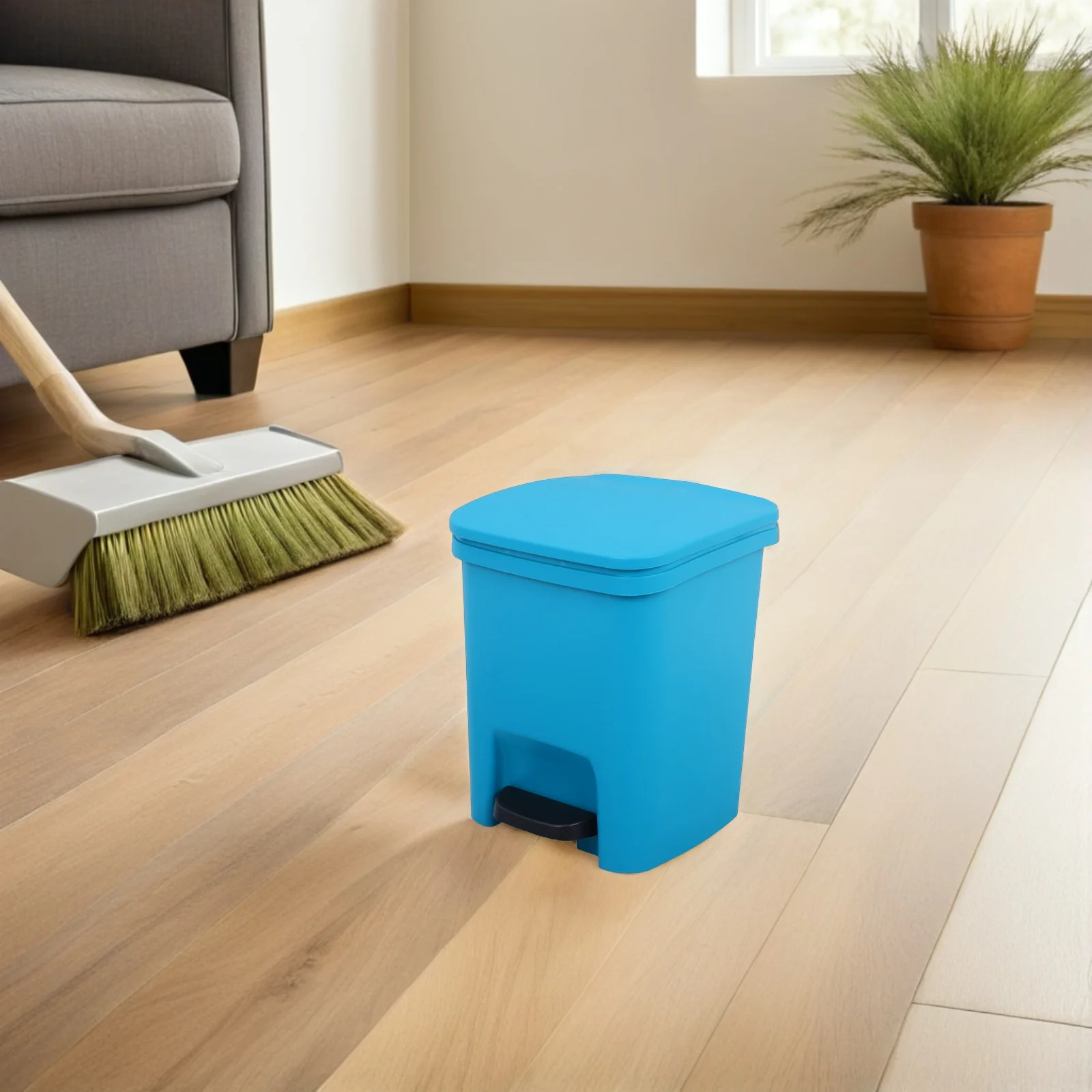 دواسة سلة المهملات أنيقة الوجه العلوي غطاء البلاستيك 10L سلة المهملات للمطبخ غرفة نوم غرفة المعيشة مكتب القدم دواسة خطوة سلة المهملات #5