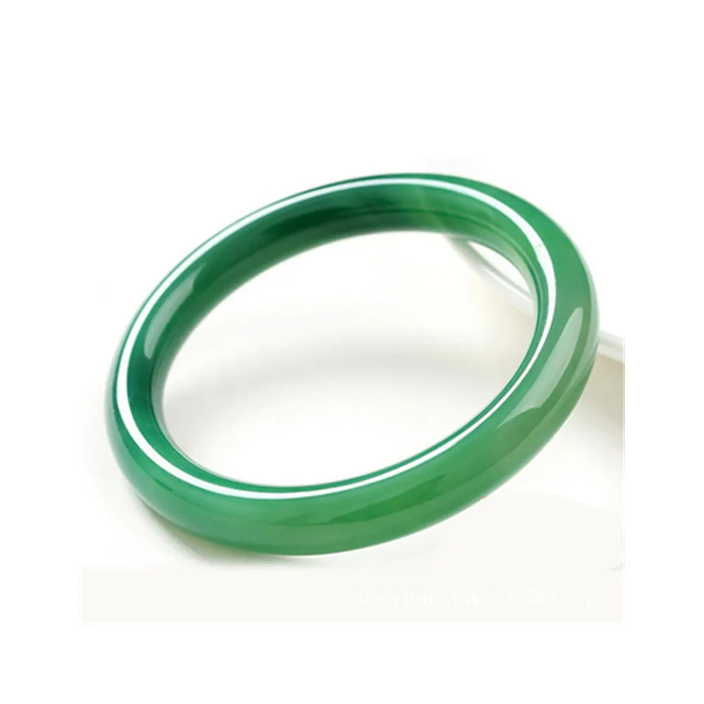 

Natural Green Chalcedony Round Bracelet Agate Jade Grass Ice Kind Exquisite Fine Bangle Jewelry Decoration Crafts Accessories