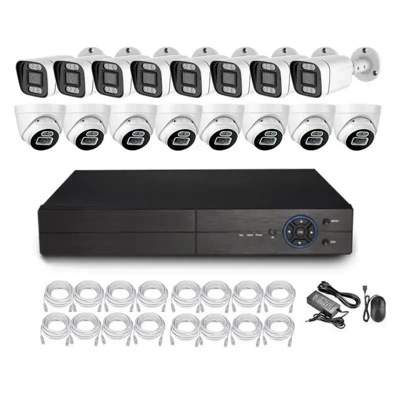 Tuya 4MP Full Color Outdoor Night Vision Metal Bullet Turret POE IP Security Camera System With Audio And Speaker