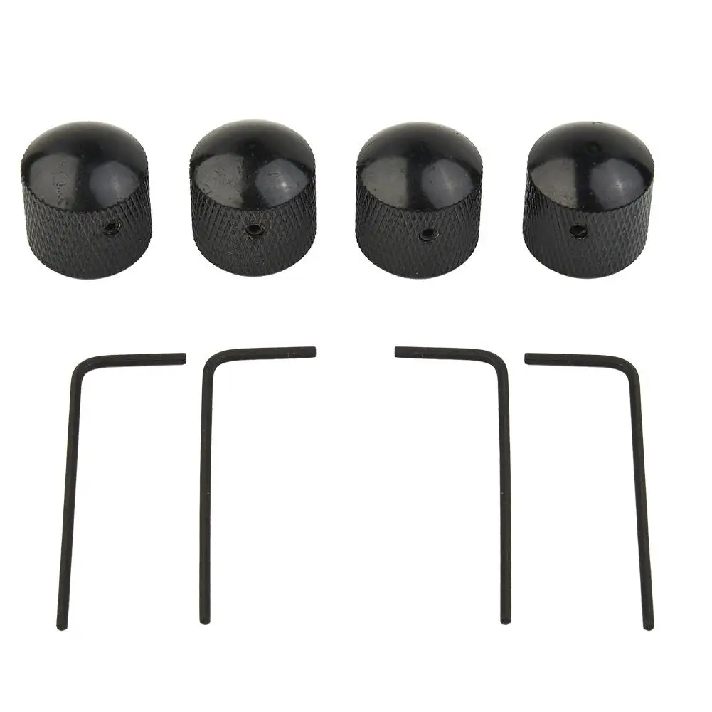 4pcs Metal Guitar Tone Volume Knob Potentiometer Hat Cap Large Guitar Parts Push Knob With Hole Guitarra Accessories