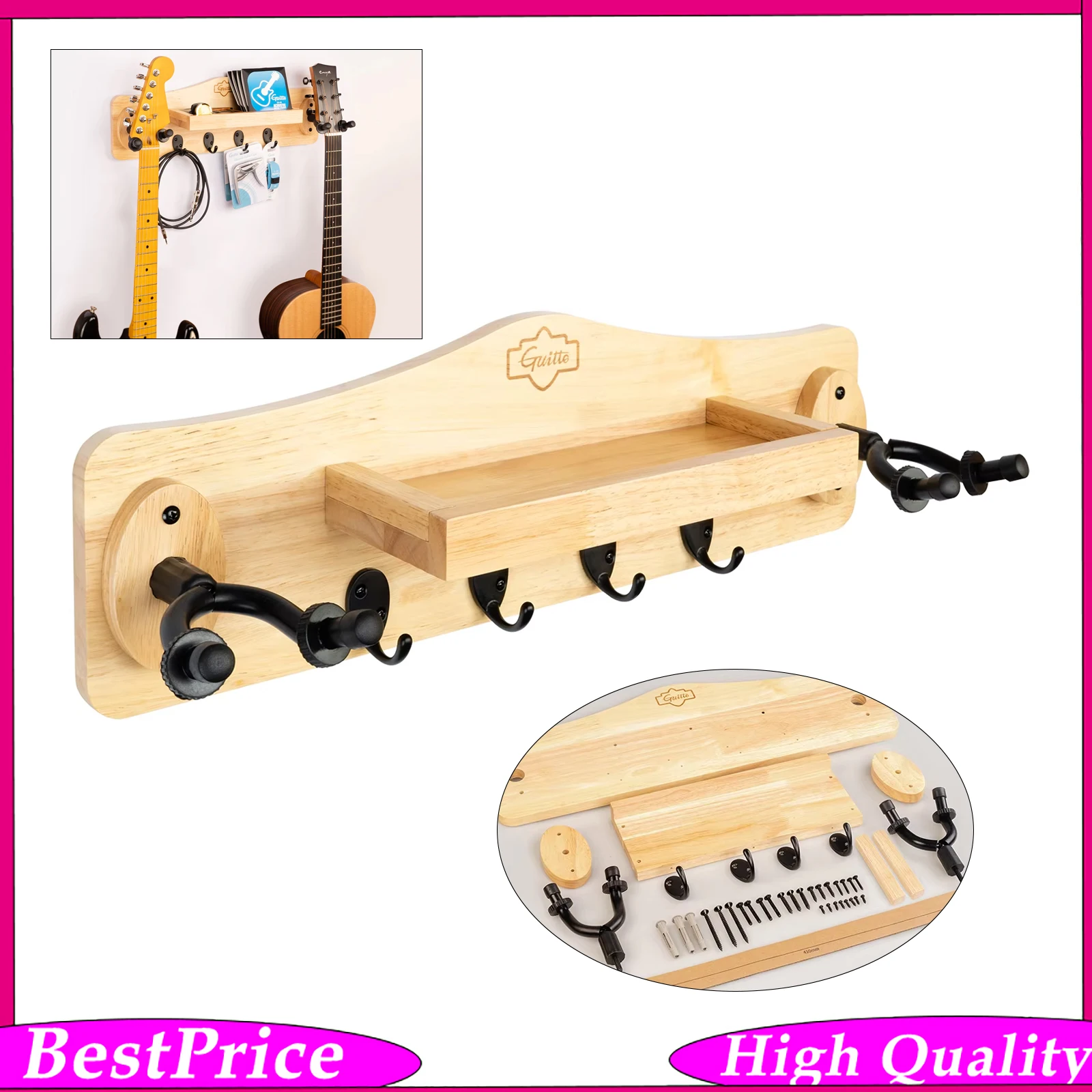 GUITTO Guitar Holder Wall Mount Stand GGS-10 Guitar Parts & Accessories Bass Mandolin Banjo Ukulele Hook Wall Hangers Bracket