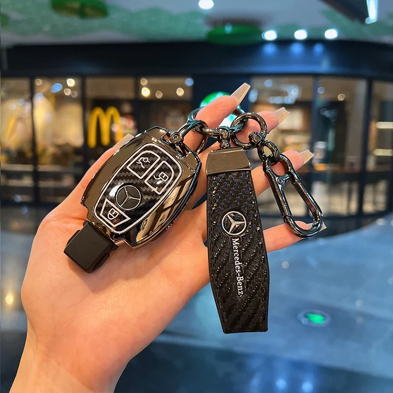 Car Zinc Alloy Key Case Bag Metal Key Shell For Mercedes-Benz A B C E G S V Class GLA GLC GLE GLK Vito Sprinter SL SLK Viano ML
