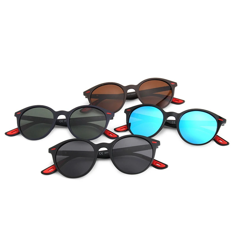 ShinyCoCo Óculos de sol esportivos de marca de luxo com armações redondas e pregos de arroz Óculos de sol polarizados anti-ultravioleta para passeios