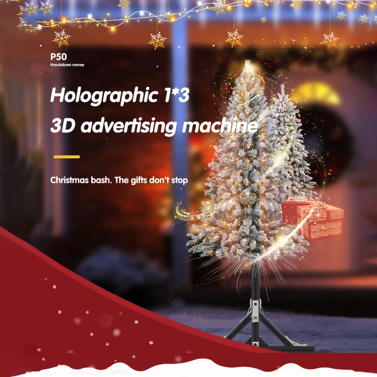 

High Resolution Splicing 1*3 3D Hologram Fan Hologram Projector Advertising Equipment for Store/Shopping Mall / Outdoor Event