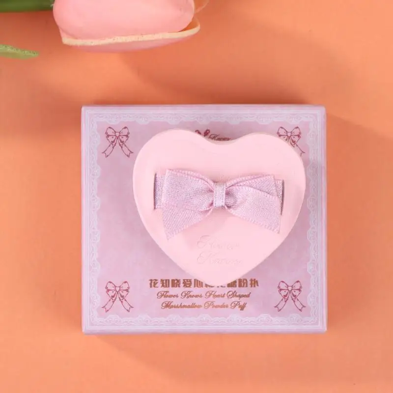1Pc Heart Bow Makeup Powder Puff Cotton Candy Air Cushion Powder Puff Dry And Wet Use