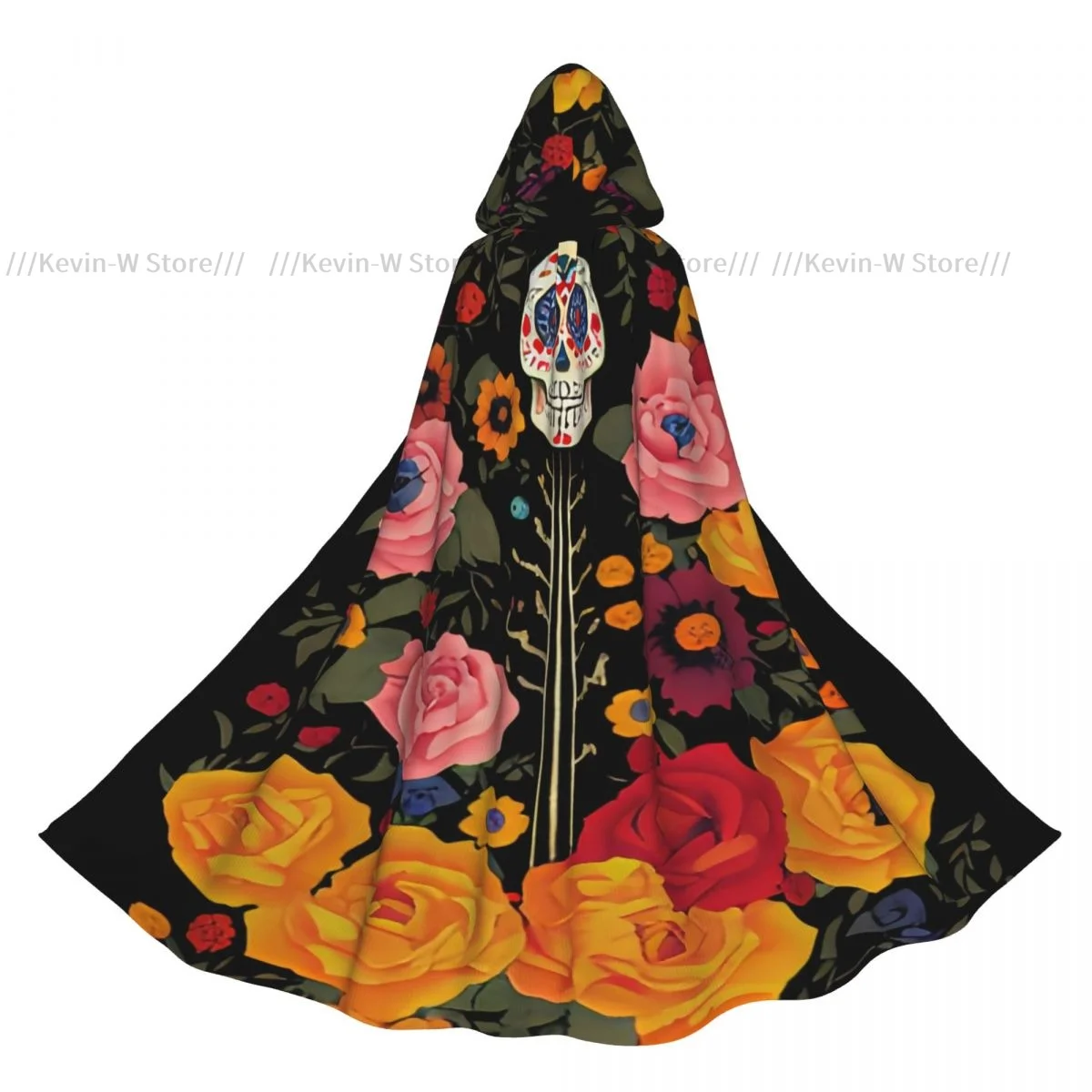 

Плащ с капюшоном, плащ унисекс с капюшоном Dia De Muertos, иллюстрационный плащ, накидка ведьмы вампира, костюм для косплея