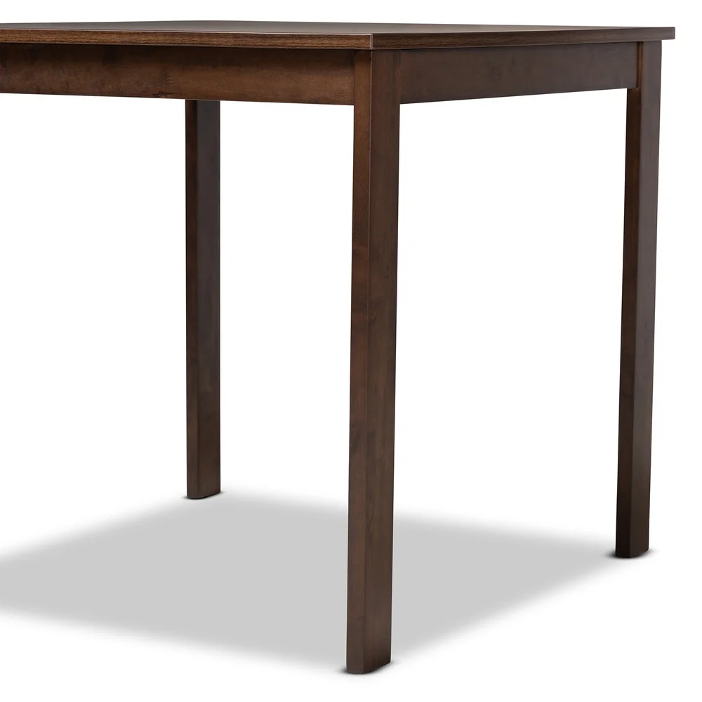 Modern 5 Piece Wood Dining Set Square Table and Upholstered Chairs Rubberwood Construction Compact Design Small Spaces Assembly