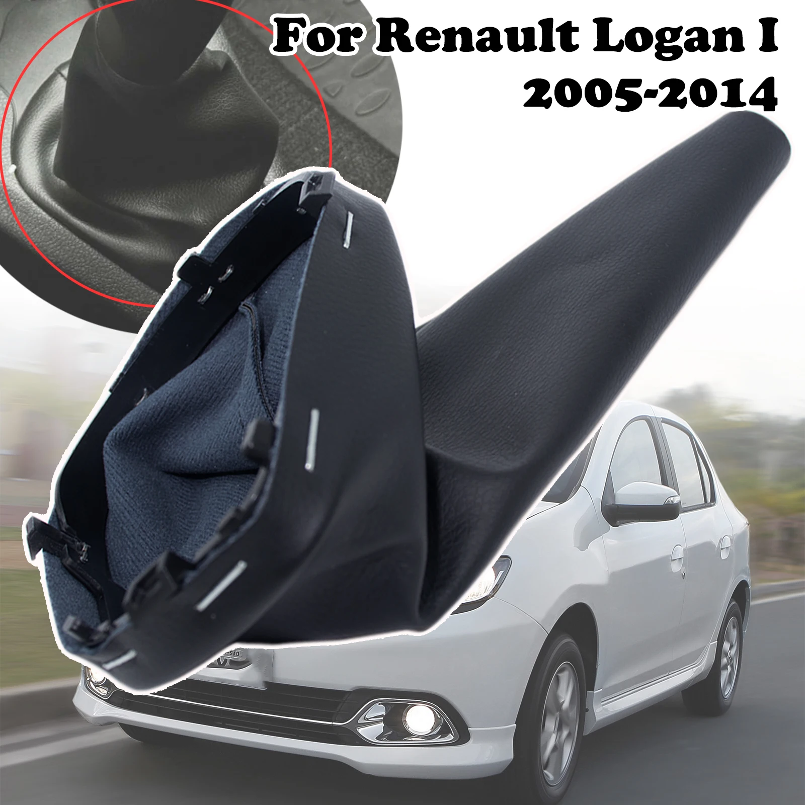 

Manual Frame Gear Gaiter For Renault Logan I 2005-2014 Dustproof Boot Stitch Leather Black Gearbox Replacement Spare Interior