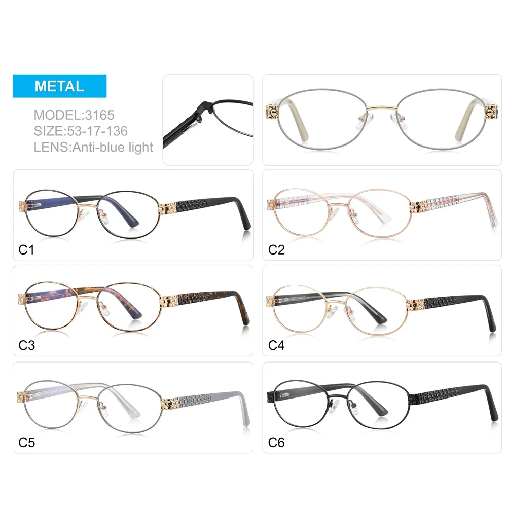 

Очки KIZN для женщин с короткозоростью, модная оправа, защита от синего света, круглые металлические, деловые, на заказ, от -0.50 до -6.0