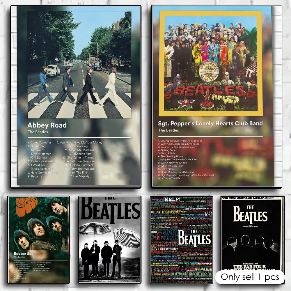 Pôster da banda pop t-the beatles, decoração de parede para quarto, adesivos à prova d'água para decoração de casa, bar, quarto