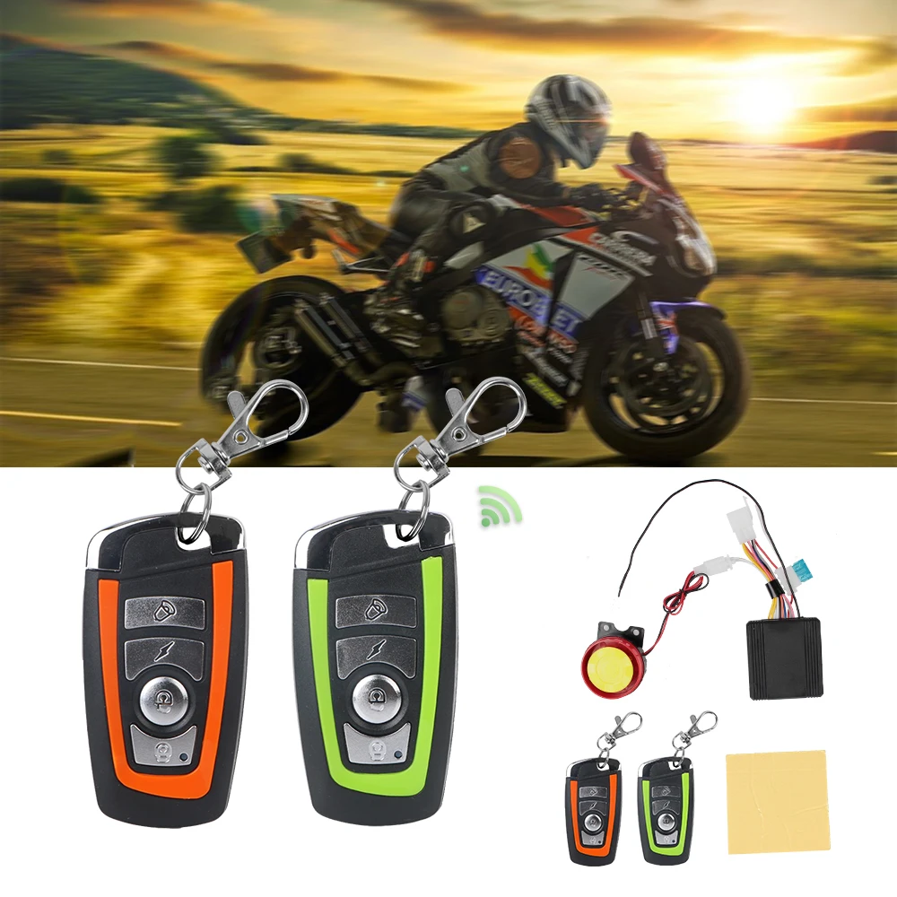 

Two-way remote control key With Engine Start 12V Anti-theft Security Alarm System Motorcycle Anti-theft Alarm