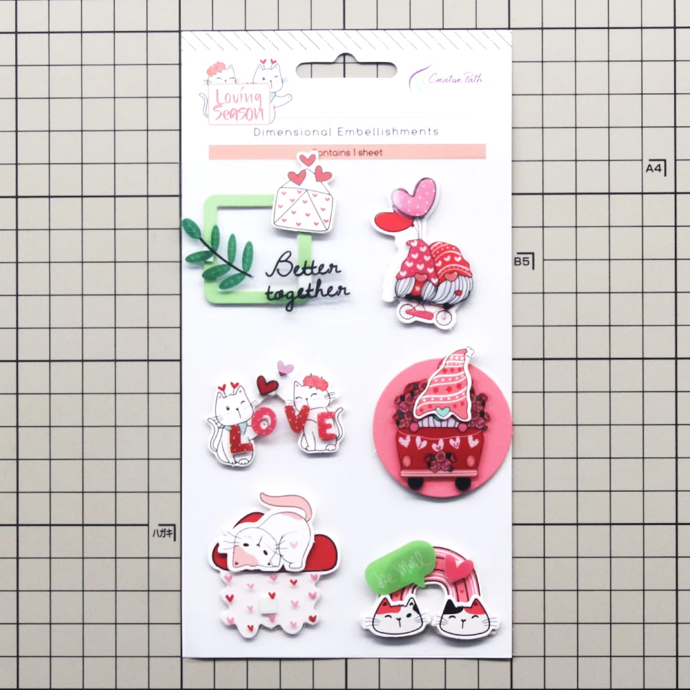 Creative Path 10-teiliges „Loving-Season“ Scrapbooking-Journaling-Set mit Dekorationspapier, Stanzformen, Aufkleberbögen und DIY-Bastelset – Detail 2