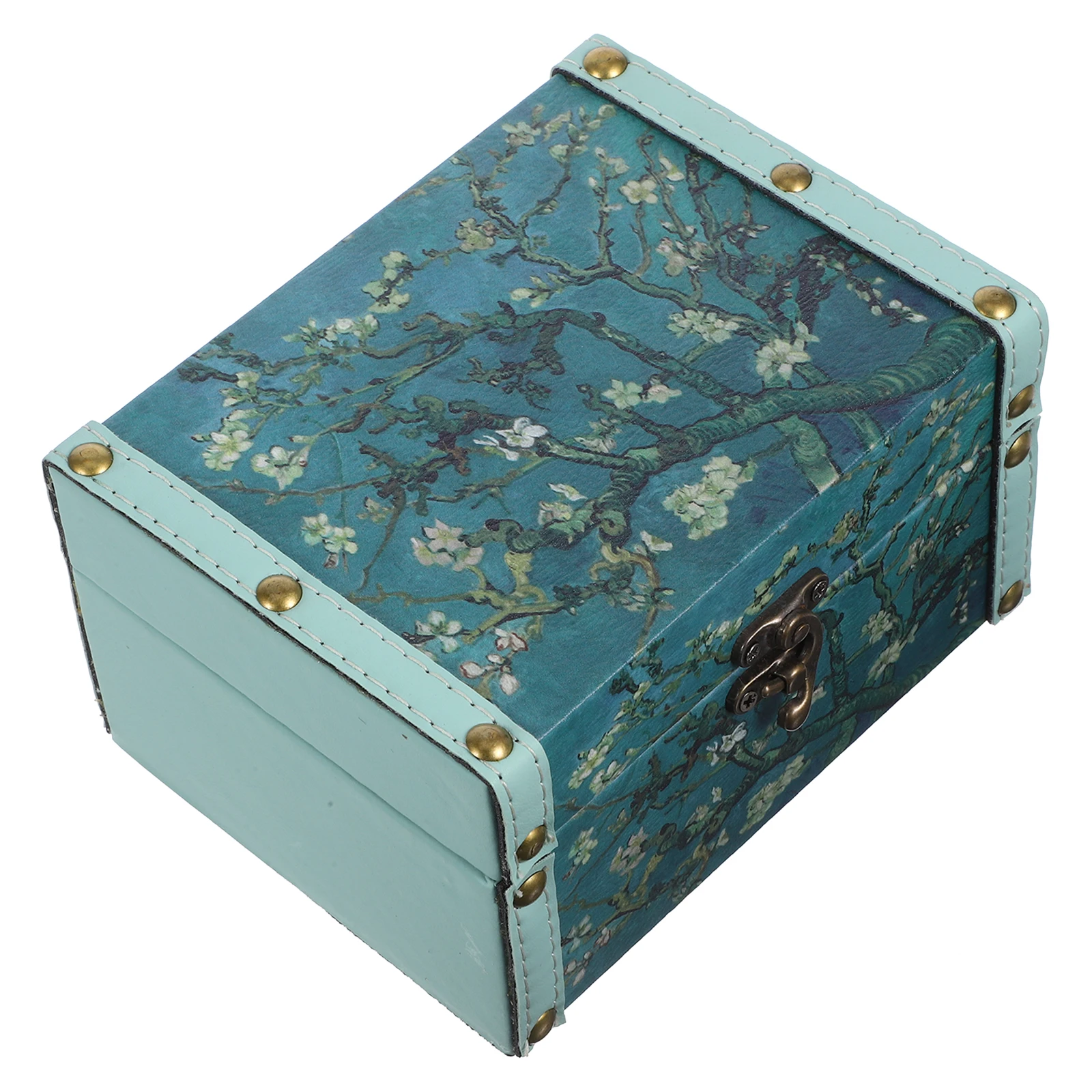 

1 Wooden Storage Box Home Decorative Jewelry Organizer Retro Treasure Chest Large Bangle Bracelet Case Wooden Display Earring