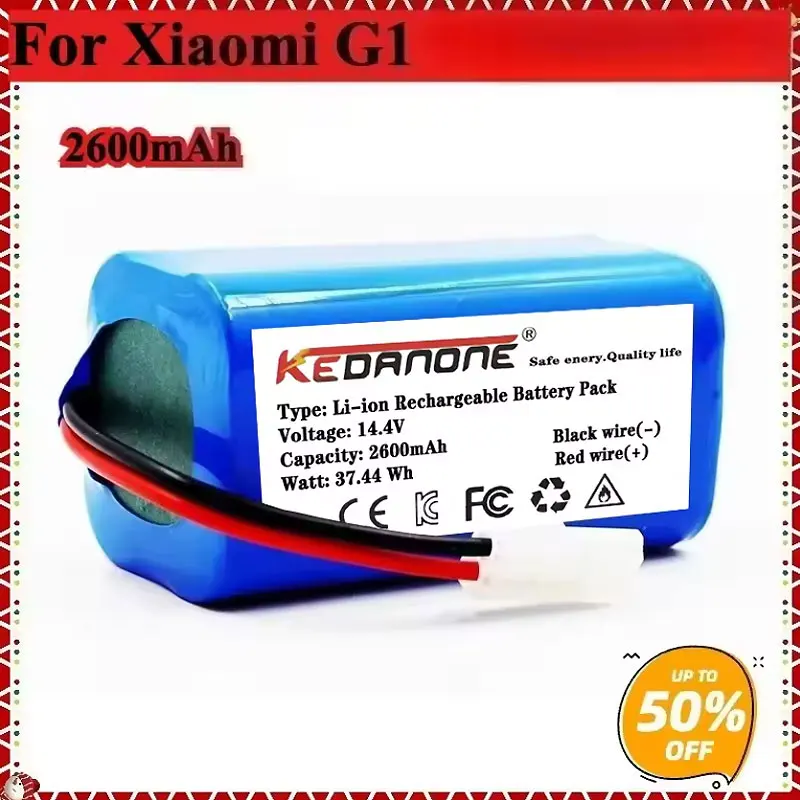 Batteria di ricambio 4S1P 14.4V 2600mAh per XIAOMI MIJIA Mi Robot Vacuum-Mop Essential MJSTG1 SKV4136GL Puppyoo R30 FLYCO FC9601 Batteria Li-ion originale 14.8V 3500mAh per aspirapolvere Xiaomi G1 MI