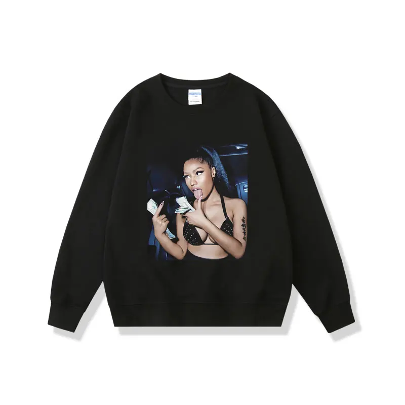 

Rapper Nicki Minaj Sexy Aesthetic Graphic Sweatshirt Men Women Hip Hop Oversized Pullover Male Casual Fleece Cotton Sweatshirts