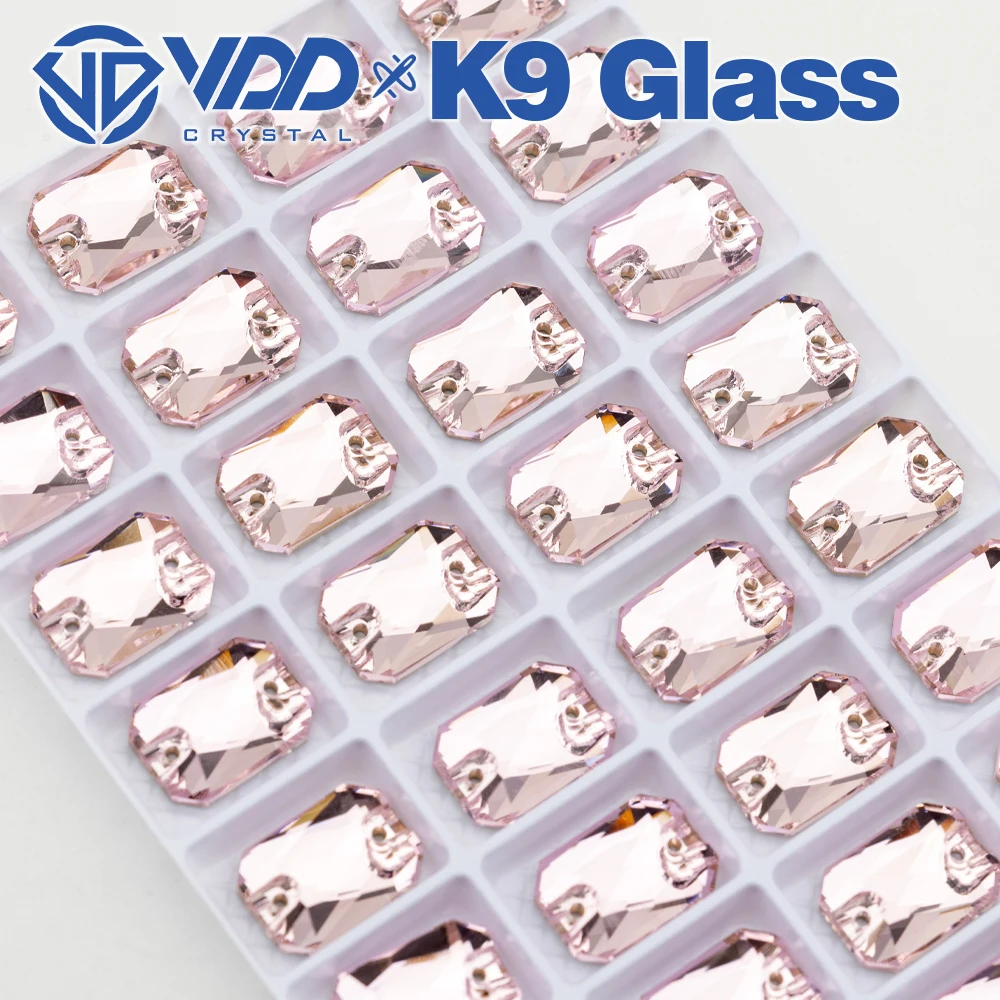 VDD Großhandel Smaragdschliff Hochwertige K9-Glas-Applikations-Strasssteine, Kristall-Flachrück-Applikationssteine zum Nähen für Bekleidungsdekorationen – Detail 23