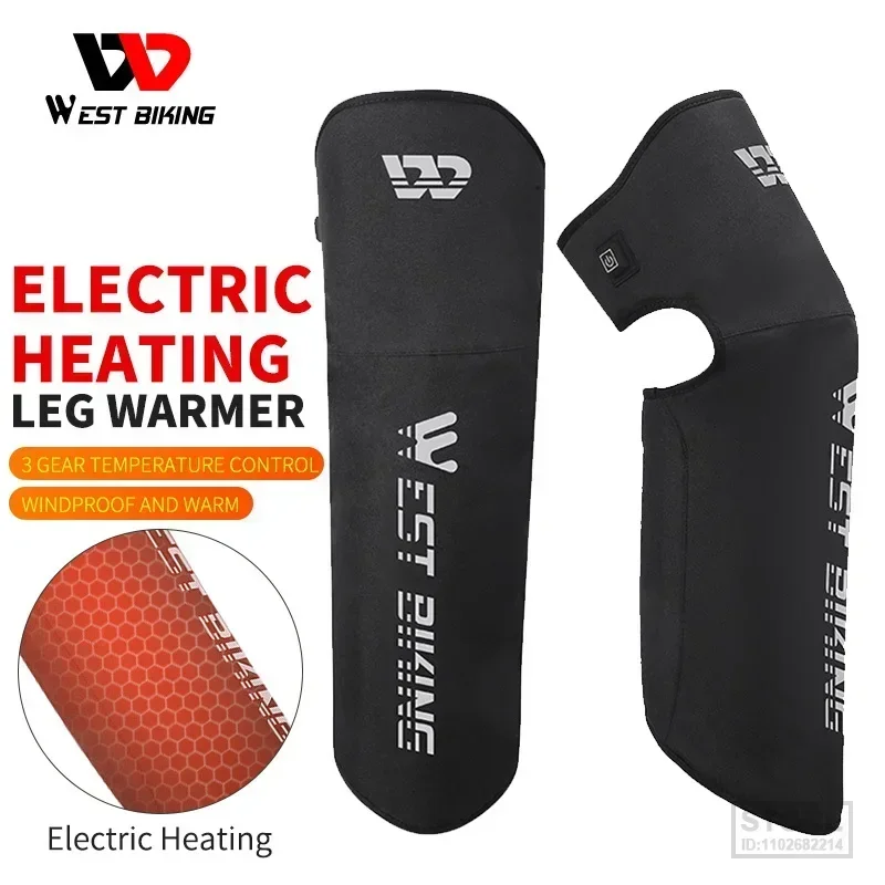 

WEST BIKING Electric Heating Kneepads Winter Windproof Motorcycle Bike Cycling Leg Warmers Hot Compress Therapy Support Brace