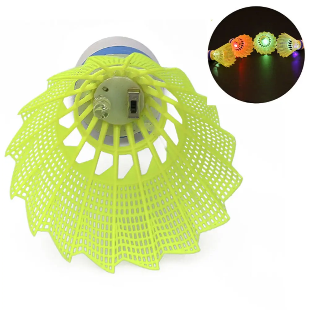 

4Pcs Luminous Shuttlecock LED Badminton Birdies Glow in Dark Flying Stable Outdoor Indoor Fun Activity for Kids