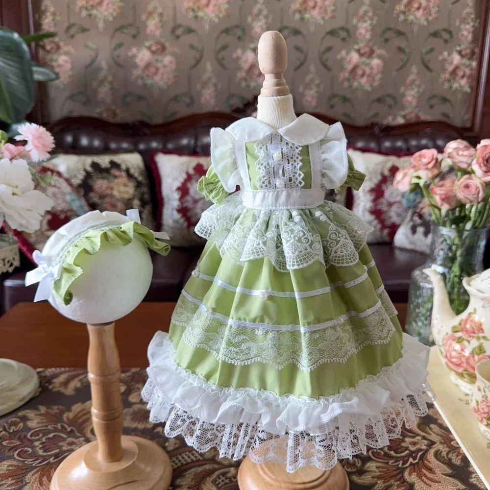 

Одежда для куклы BJD, подходит для 1/3, 1/4, 1/6, размер Blythe, зеленое платье с коротким рукавом, аксессуары для кукол