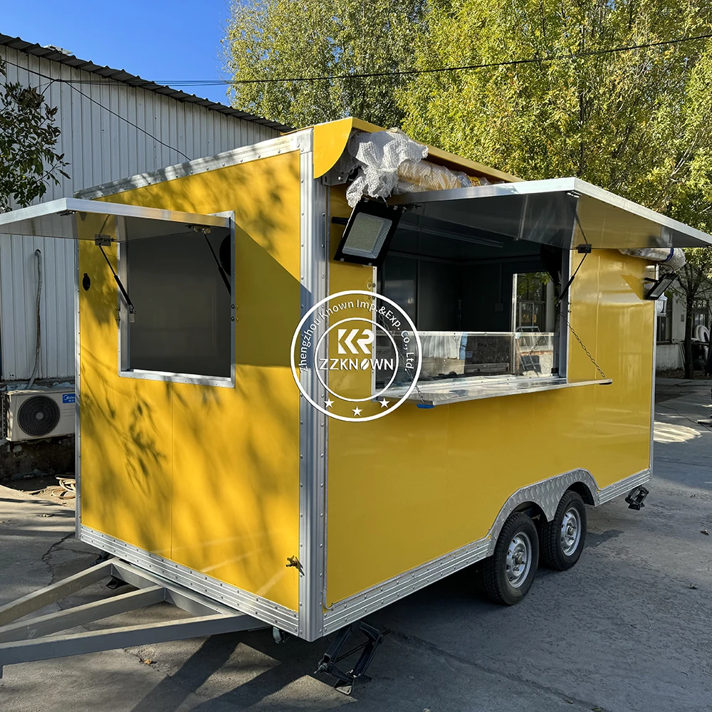 

Mobile Street Food Truck Pizza Coffee Cart Mobile Deep Fryer Concession Food trailer USA Catering Fully Equipped