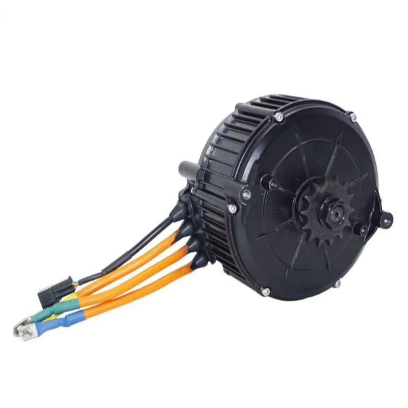 5000W 48-72V Permanent Magnet Synchronous Hub Motor, 35H with 428 14T Sprocket for Electric Scooter & Electric Motorcycle