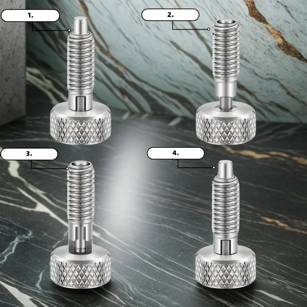 

HFIL_2Pcs M8 Ручные выдвижные пружинные плунжеры из нержавеющей стали с рифленой ручкой - быстроразъемный стопорный штифт