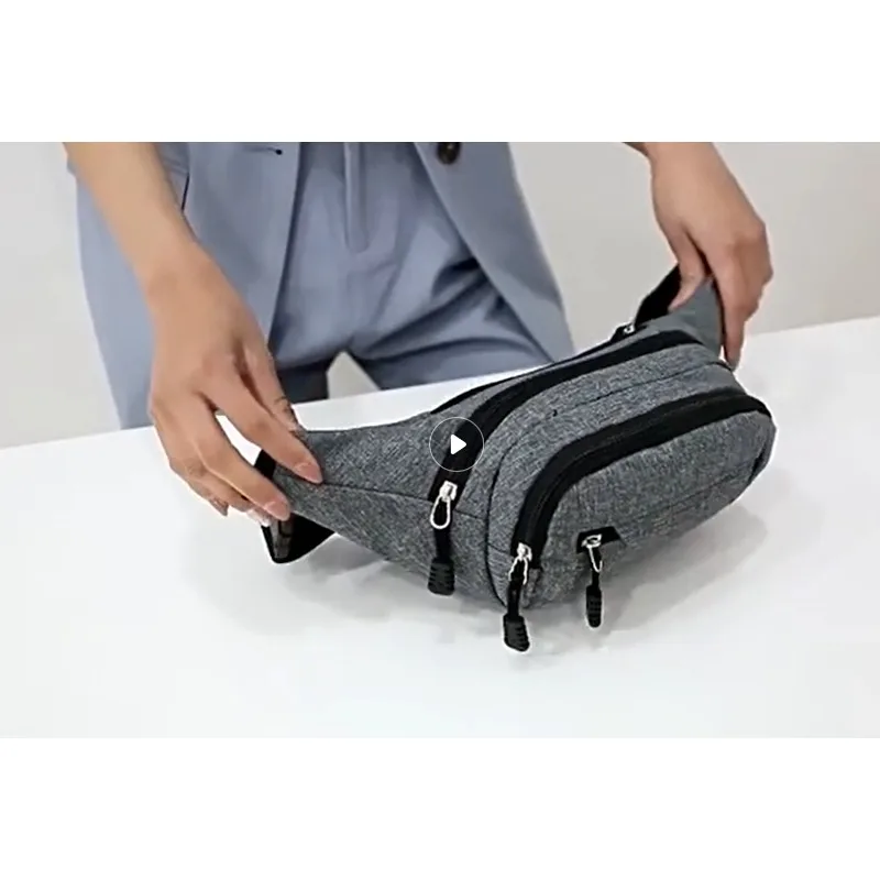 للجنسين قماش الخصر حقيبة سعة كبيرة حزام مقاوم للماء الحقيبة للسفر الرياضة في الهواء الطلق تخزين الهاتف مدينة الركض أكياس