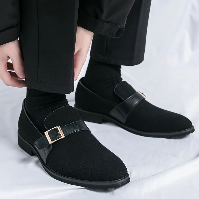 

2025 Autumn New Cross border Leather Shoes for Men's Casual One Step Stepping British Business Formal Large Size Set Leather Sho