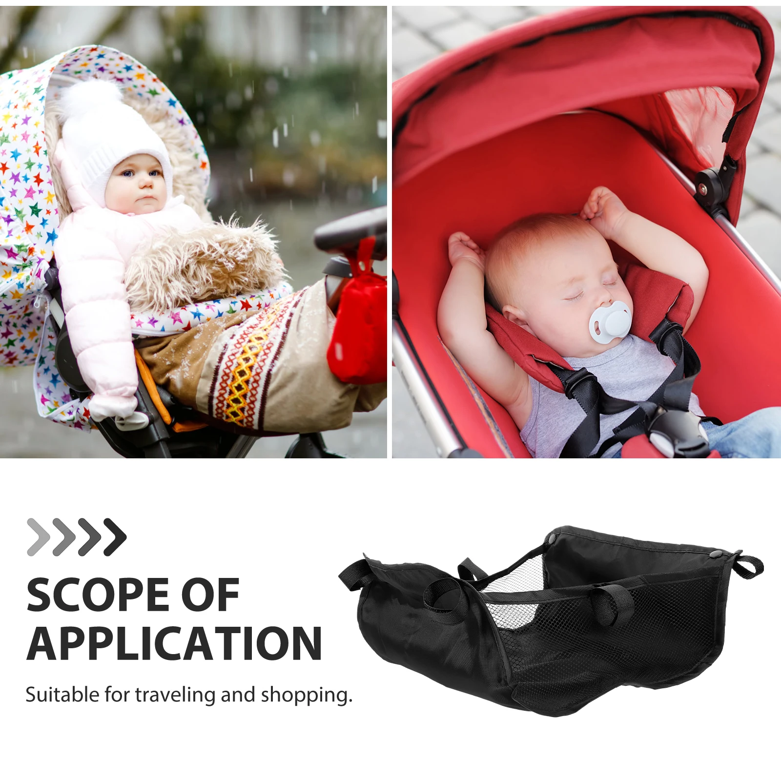 2pcs Stroller Storage Bag Large Capacity Oxford Cloth Universal Trolley Accessories Baby Material Spacious