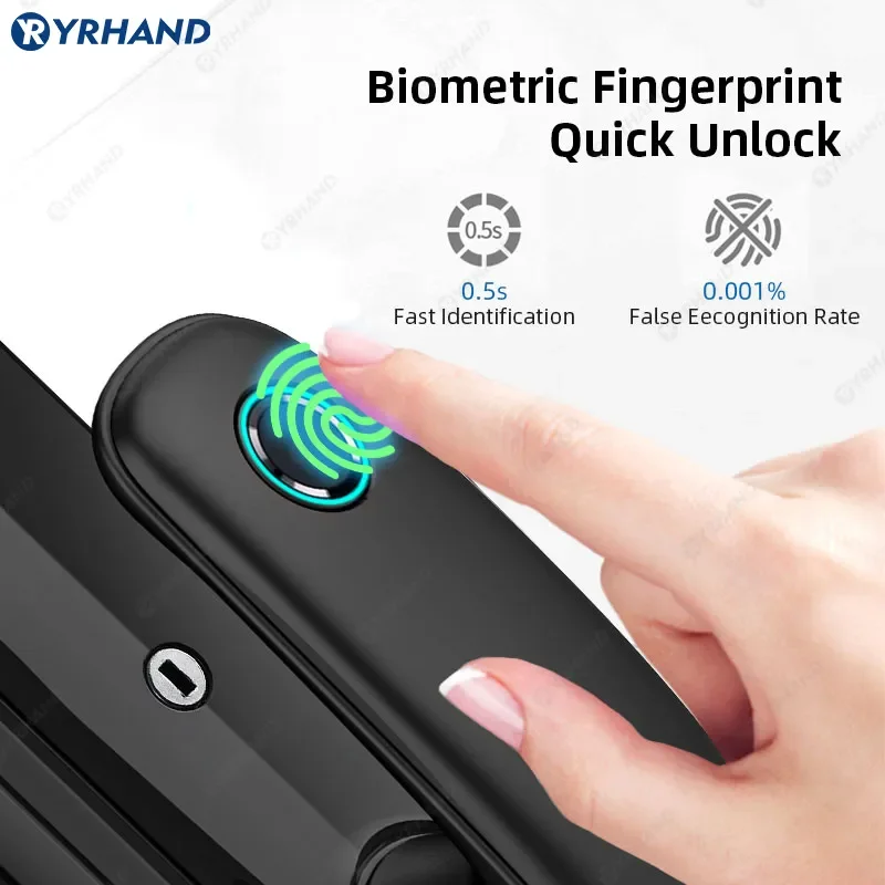 YRHAND Tuya Wifi Digital Electronic Lock For Smart Home Biometric Digital Lock Fingerprint Smart Door Lock