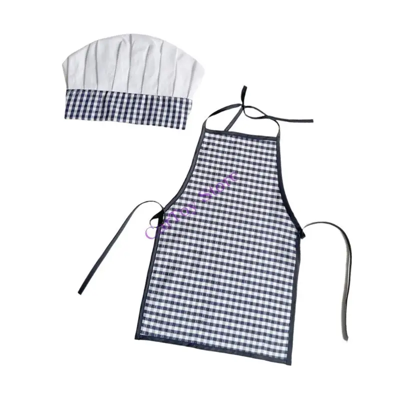 دعائم التصوير الفوتوغرافي ملابس تنكرية للأطفال الرضع مجموعة مريلة الطهاة وقبعة #4