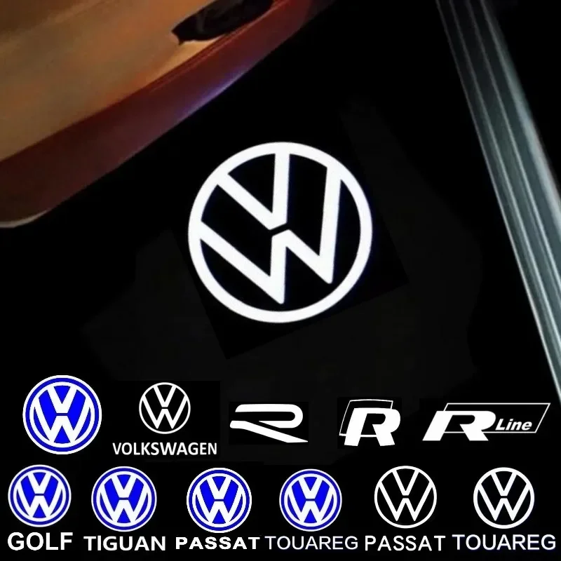 Volkswagen VW Touareg 7P Golf 5 6 7 Jetta MK5 MK6 MK7 Passat B6 B7 B8 B9 Светодиодная лампа для двери автомобиля с логотипом, проектор, автомобильные аксессуары