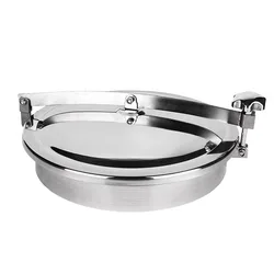 Stainless Steel Sanitary Manway Cover Non-Pressure round Manhole Door Lid 150mm-450mm Diameter for Easy Maintenance Access
