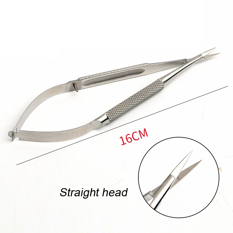 Tijeras de microcirugía quirúrgica con apertura ocular de acero inoxidable