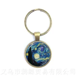 Tree Of Life Pattern Picture Vintage Keychains Time Glass Dome Jewellery Pendant Keyring Glass Ornaments Gift For Friends