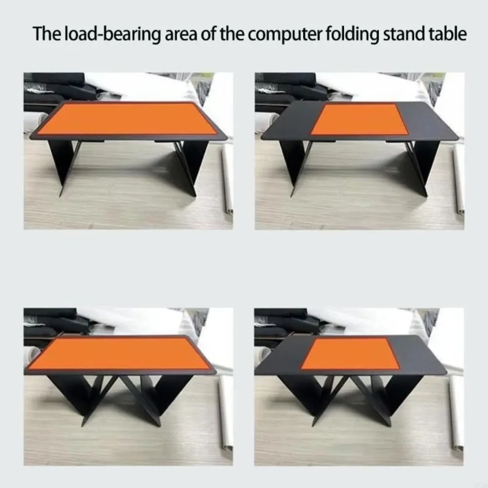 6-in-1 Function Foldable Laptop Stand Ultra-Thin Profile PU Leather Surface Laptop Desk Adjustable Portable Lap Tablet Holder