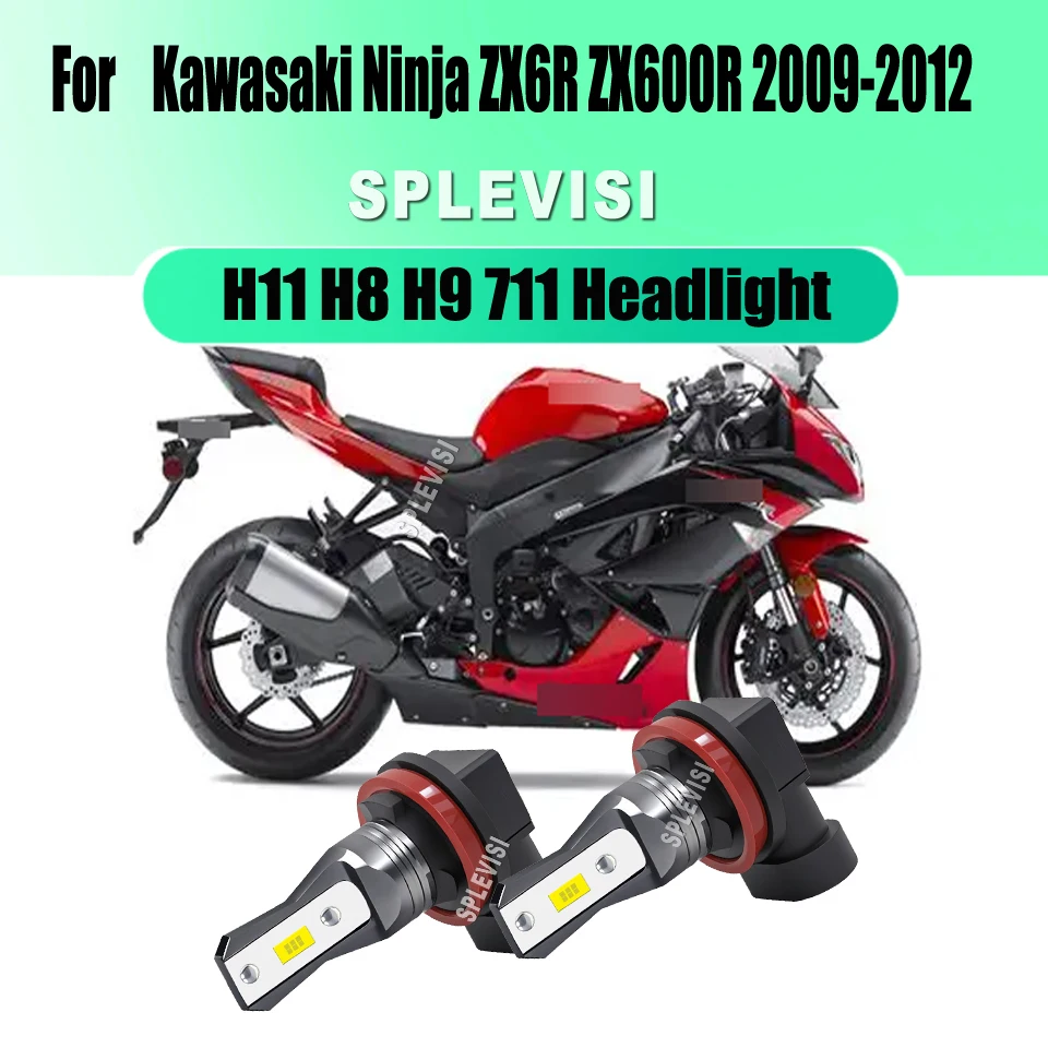 

H11 H8 H9 Motorcycle LED High Beam Headlight Bulbs - Super Appearance 12v For Kawasaki Ninja ZX6R ZX600R 2009 2010 2011 2012