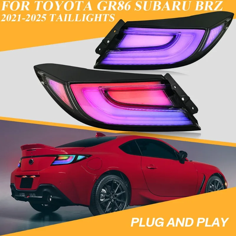 New Arrivals RGB Color Changing LED Tail Lights For Toyota GR86 Subaru BRZ ZN8 ZD8 2021-2025 Chassis Code Rear Lamps Pair
