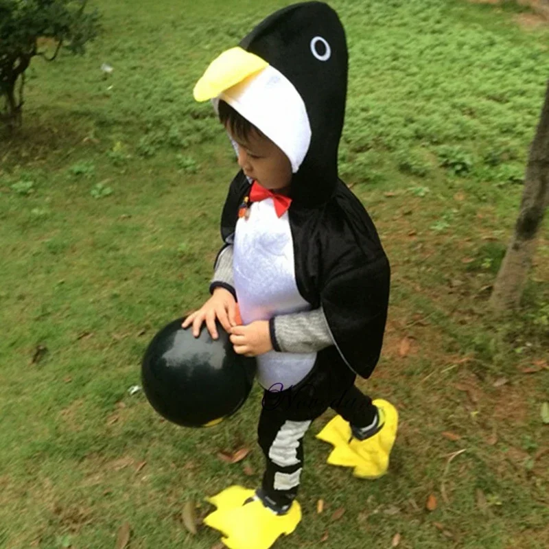 Madagascar Penguin Animal Halloween Costume For Baby Infant Boy Girl Outfit Fancy Dress Cosplay Clothing For Birthday Party