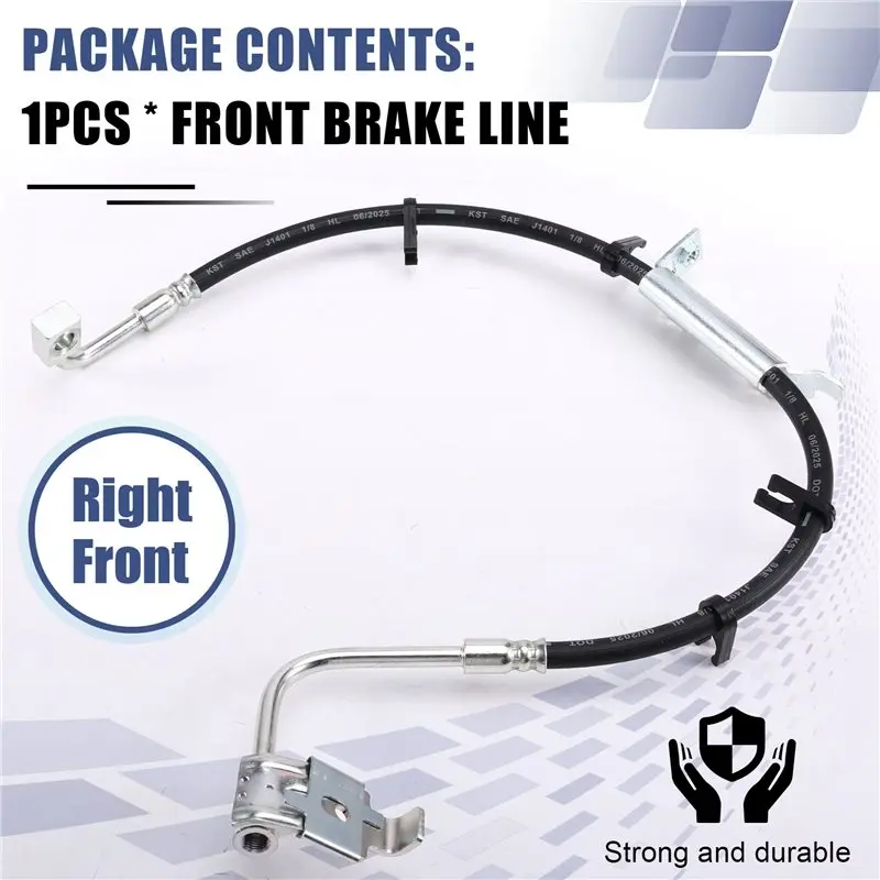 AT92-Right Front Brake Hose Cable Replacement 68171944AA, 68171944AC For Jeep Wrangler JK New Front Brake Line
