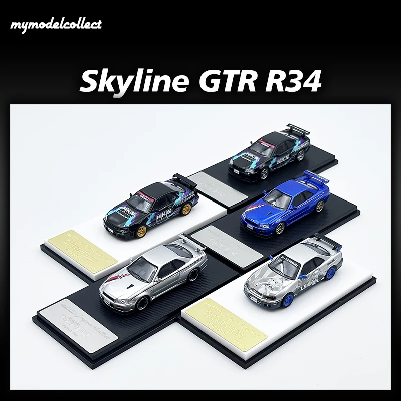 

MC В наличии 1:64 Skyline GTR R34 V Spec 25GT TURBO Литая под давлением модель автомобиля Коллекция игрушек