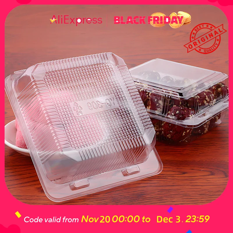 

Clear Plastic Pastry Box - Display Bakery Container with Lid for Cakes, Desserts & Baked Goods