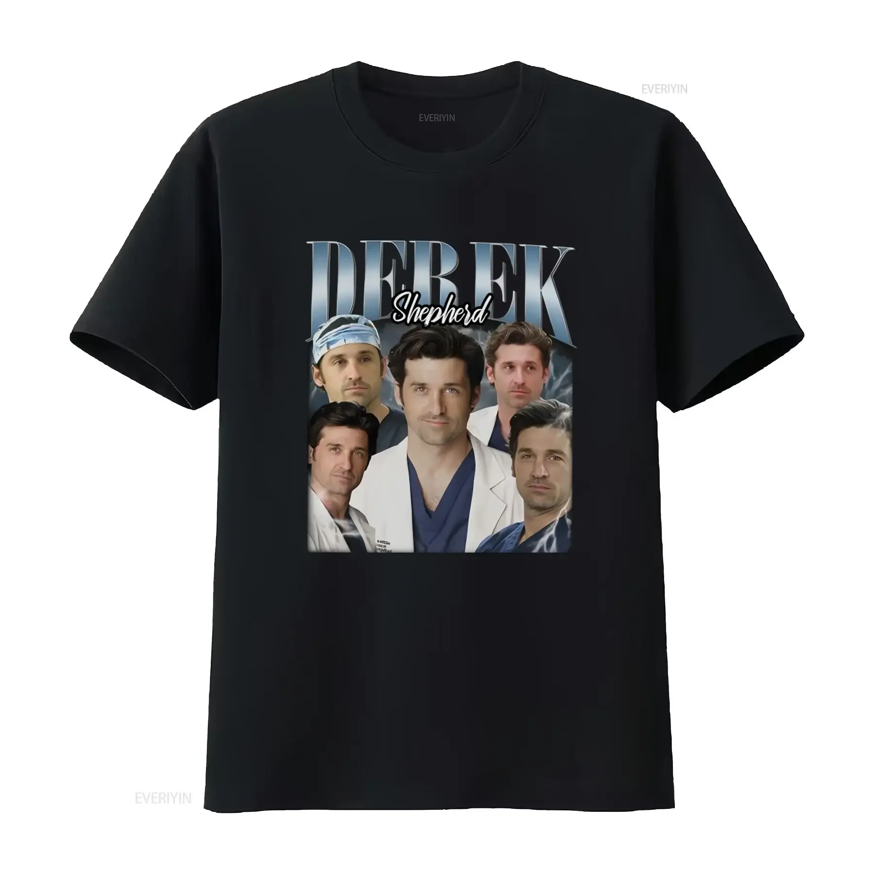 Derek Shepherd T Shirt Vintage Grey's Anatomy TV Show Medical Drama Print vintage Washed Unisex Comfortable designer clothes