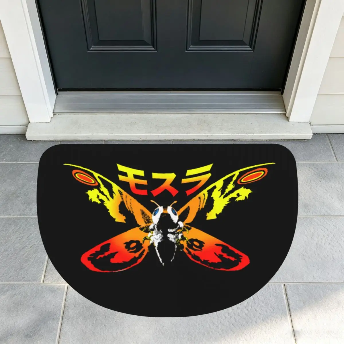 Mosura Mothra Exclusive Soft Flannel Half Round Doormat Non Slip Bathroom Mat Absorbent Floor Carpet for Living Room