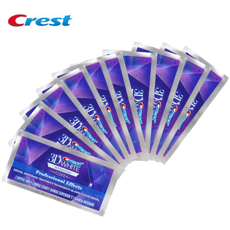 Без коробок Crest 3D White LUXE Whitestrips отбеливание зубов 10 мешков (20 полос)